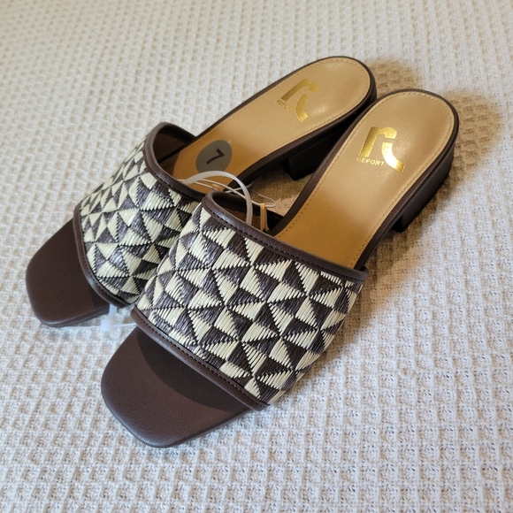 Brown and Cream Women's Slide Sandals - Picture 6 of 12